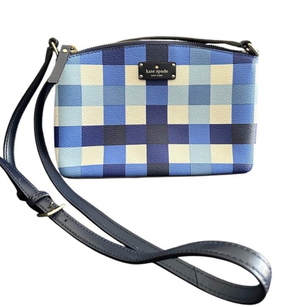 Kate Spade Millie Grove Street gingham checkered medium crossbody purse